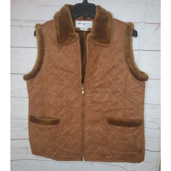 RP Sports By Regent Park Faux Fur Trim XL Vest | Stylish Winter Outerwear | Cozy - Picture 3 of 11